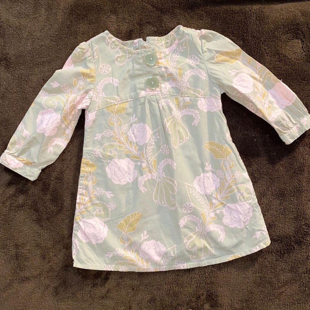 Old Navy minimal beige pink floral dress‎ 6-12 - Picture 6 of 6
